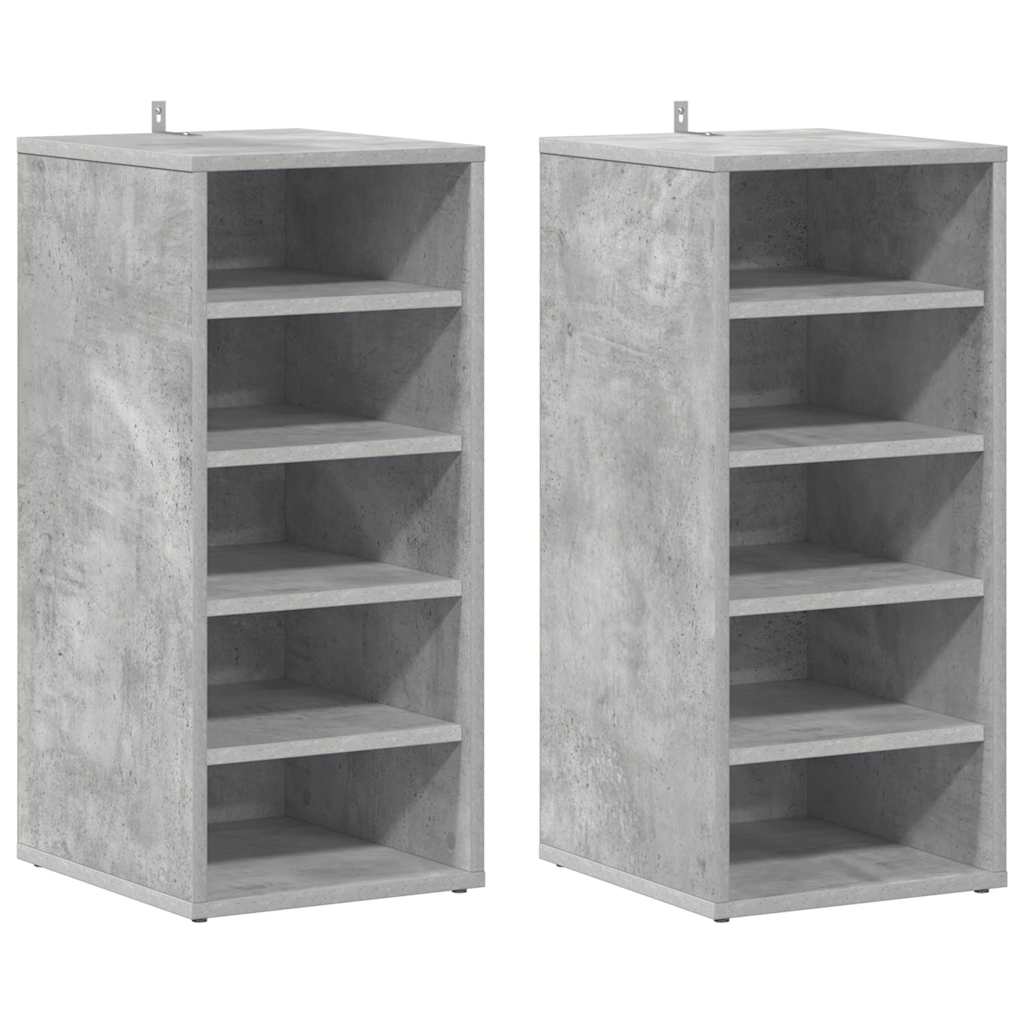 skoreoler 2 stk. 31,5x35x70 cm konstrueret træ betongrå