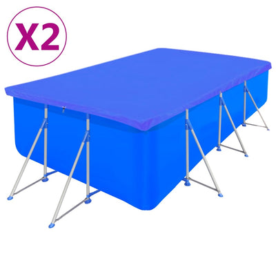 poolovertræk 2 stk. 400x207 cm 90 g/m² PE rektangulært