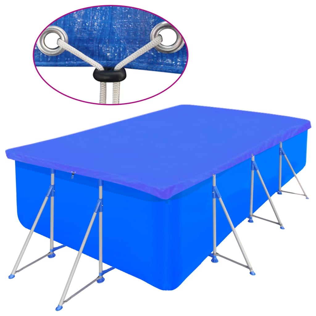 poolovertræk 2 stk. 400x207 cm 90 g/m² PE rektangulært