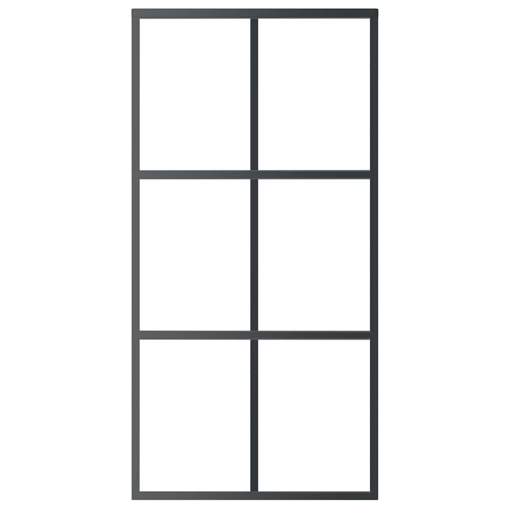 skydedør m. monteringssæt 102x205 cm sikkerhedsglas og aluminium