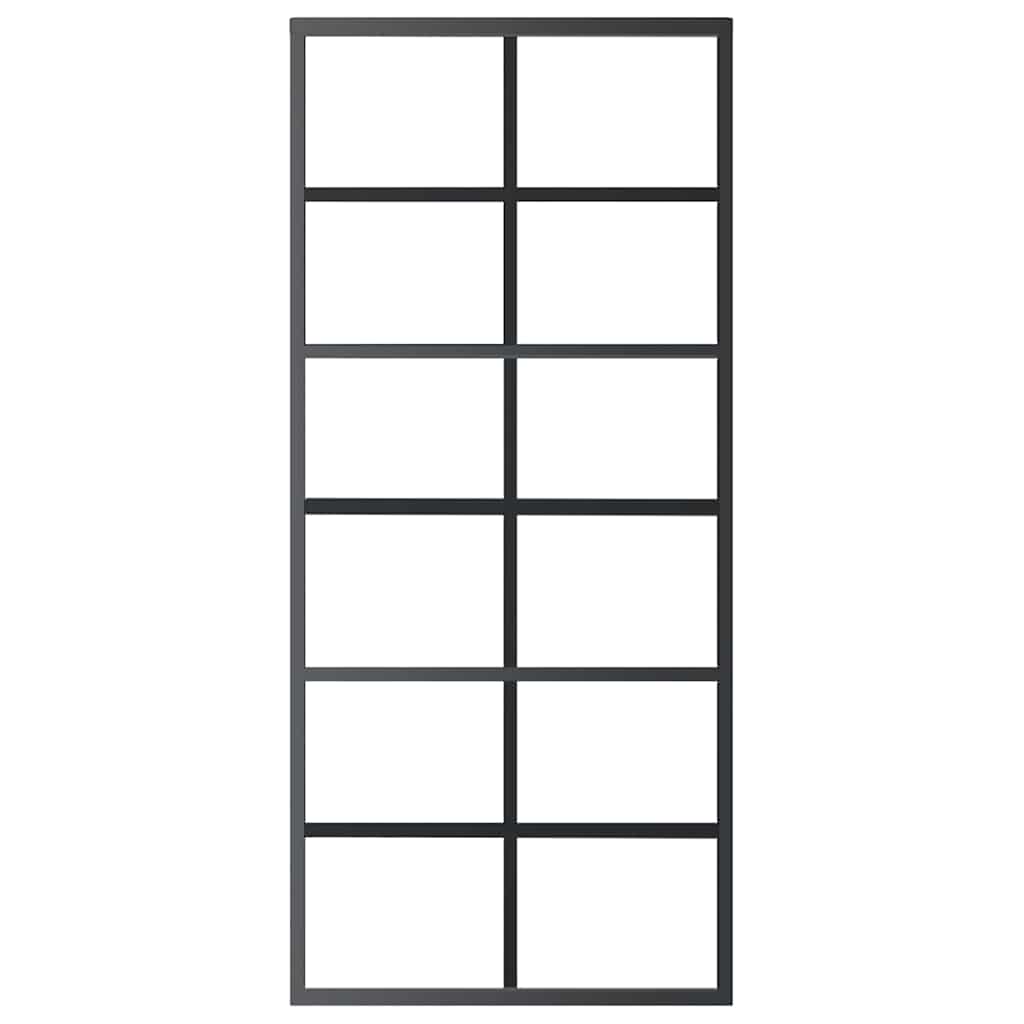 skydedør m. monteringssæt 90x205 cm sikkerhedsglas og aluminium