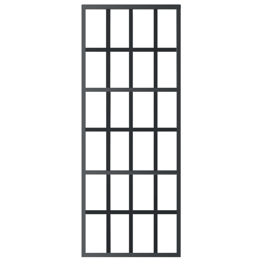 skydedør m. monteringssæt 76x205 cm sikkerhedsglas og aluminium