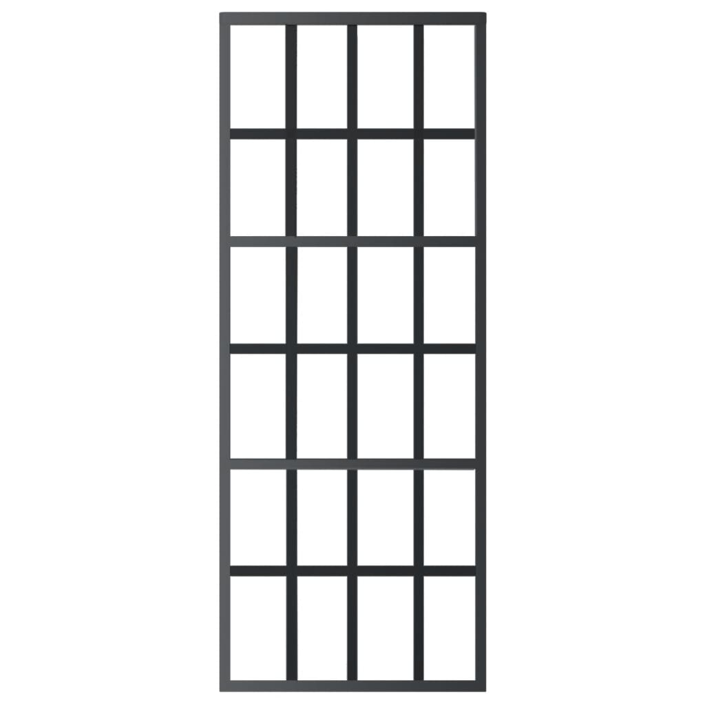 skydedør m. monteringssæt 76x205 cm sikkerhedsglas og aluminium