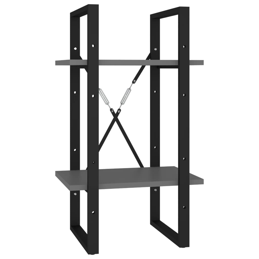 bogreol 5 hylder 40x30x175 cm konstrueret træ grå