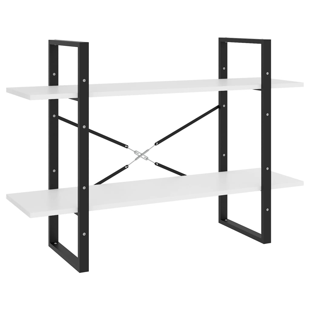 bogreol med 5 hylder 100x30x175 cm konstrueret træ hvid