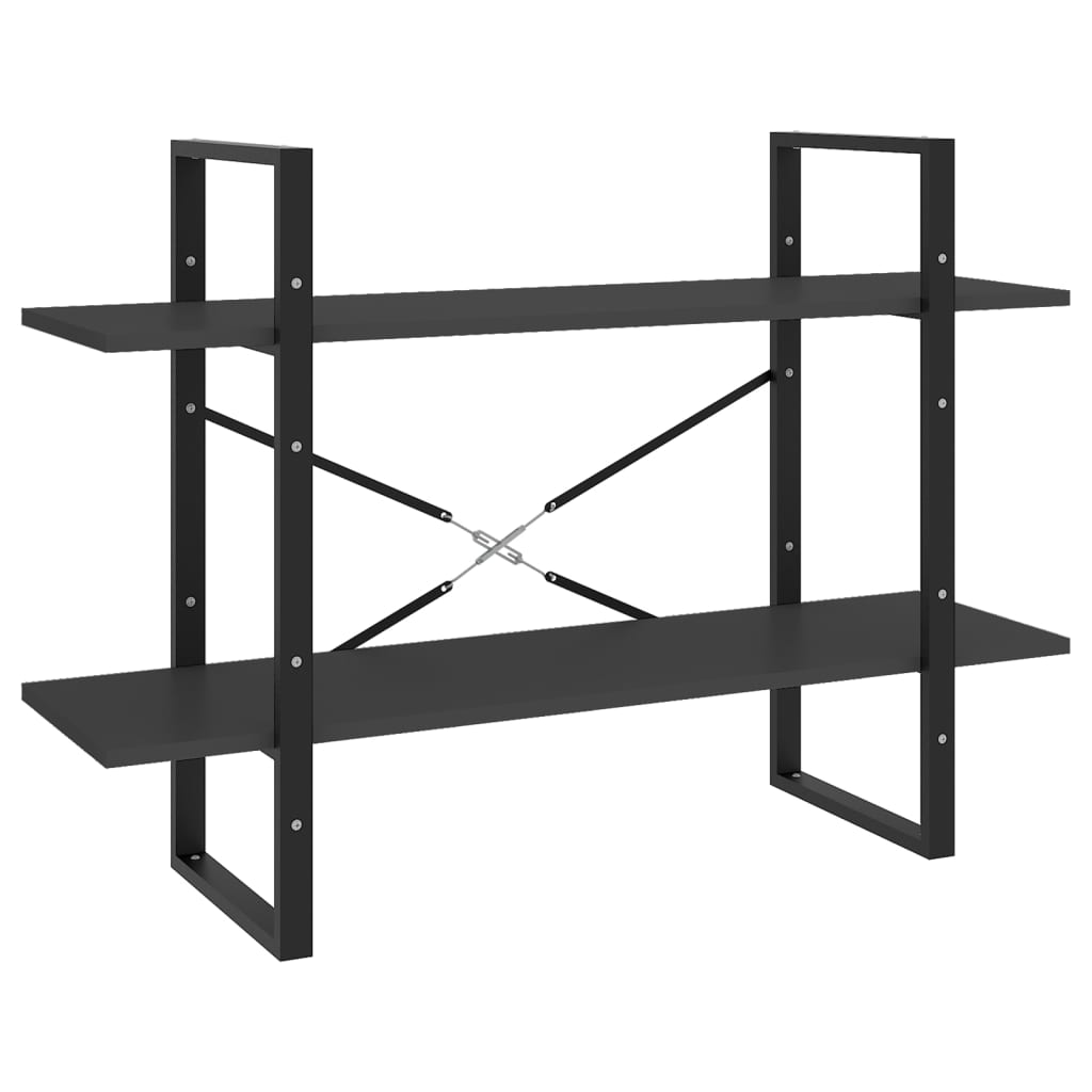 bogreol med 5 hylder 100x30x175 cm konstrueret træ grå