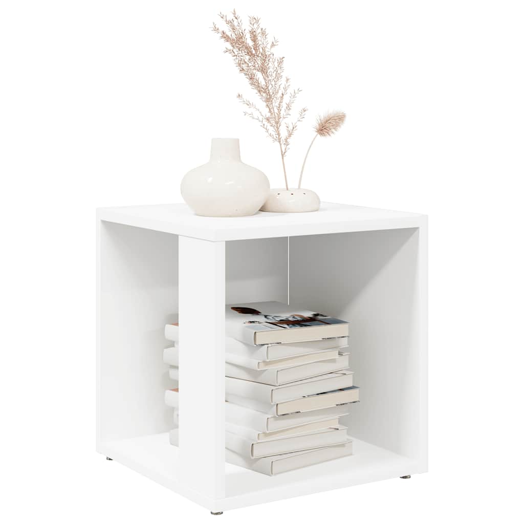 sidebord 33x33x34,5 cm konstrueret træ hvid