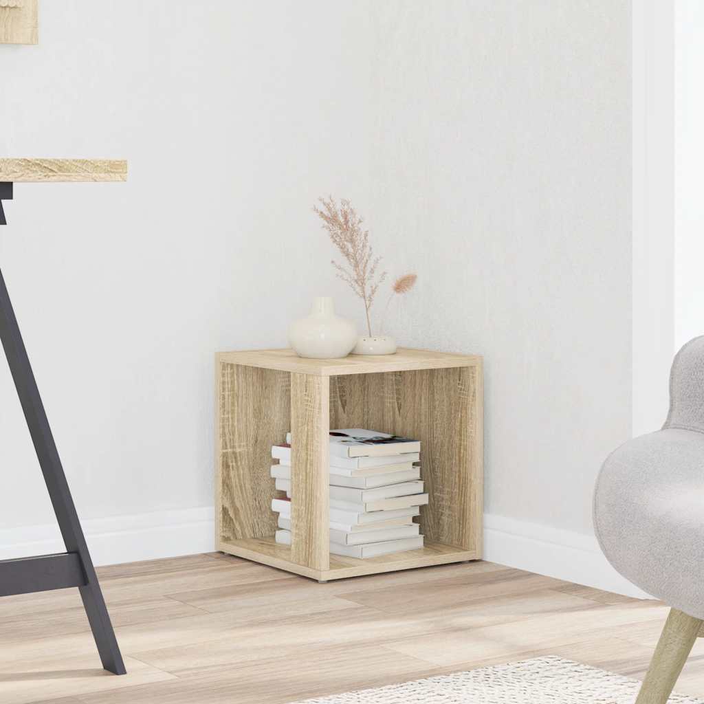 sidebord 33x33x34,5 cm konstrueret træ sonoma-eg