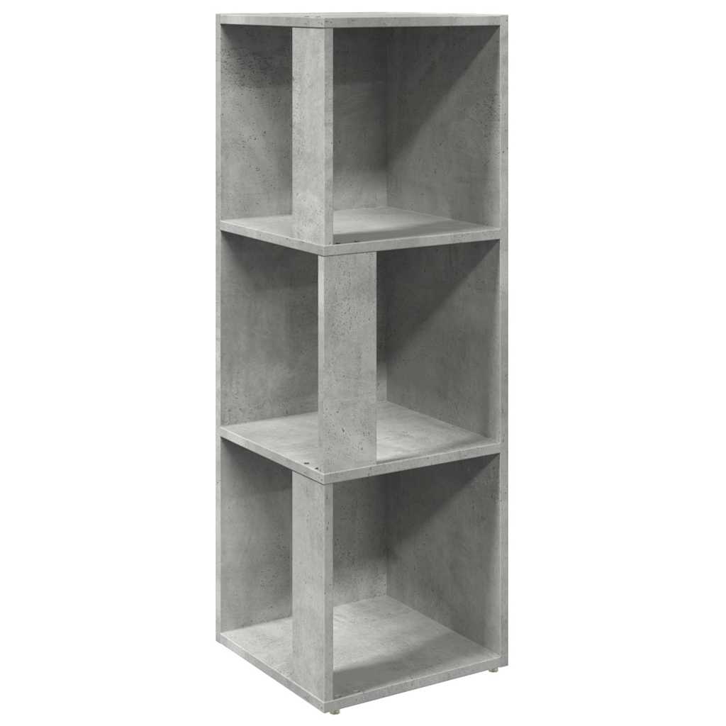 hjørnereol 33x33x100 cm konstrueret træ betongrå