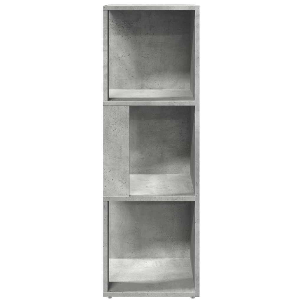 hjørnereol 33x33x100 cm konstrueret træ betongrå