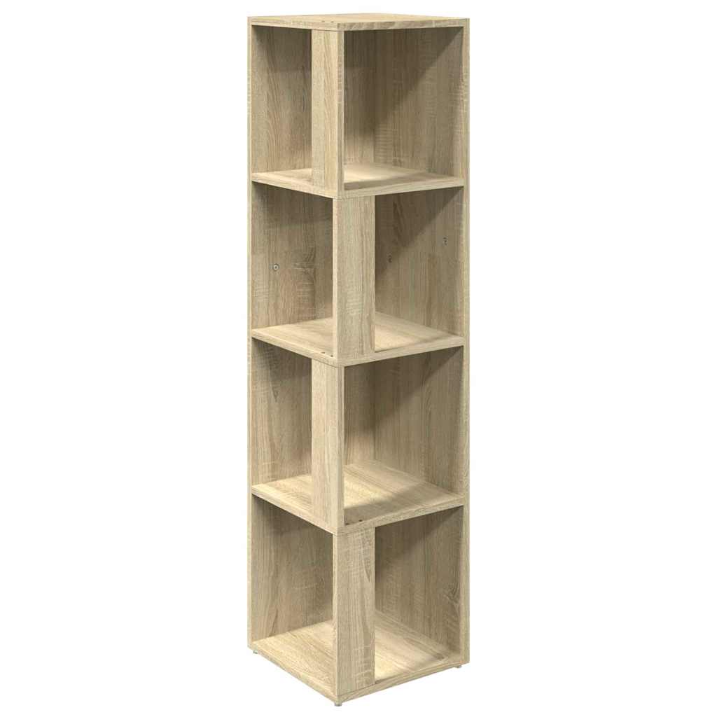 hjørnereol 33x33x132 cm konstrueret træ sonoma-eg