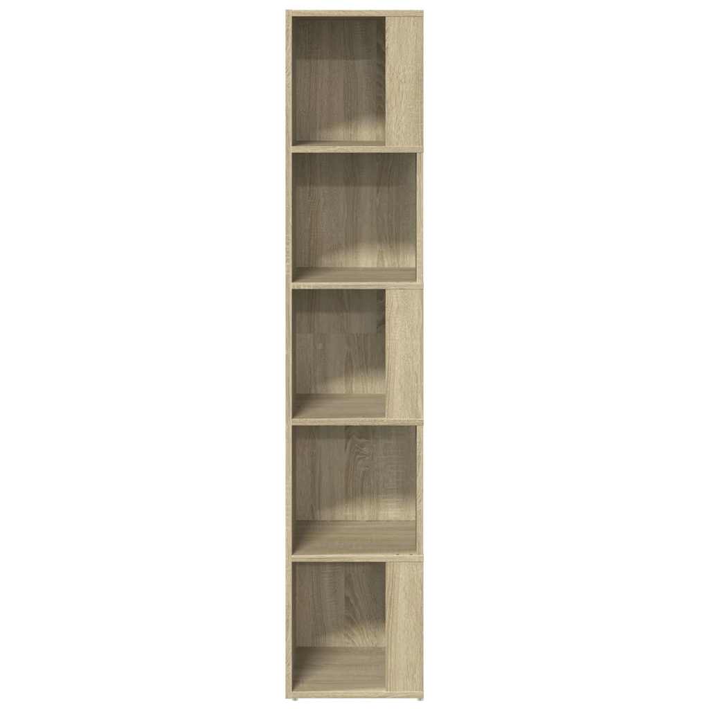 hjørnereol 33x33x164,5 cm konstrueret træ sonoma-eg