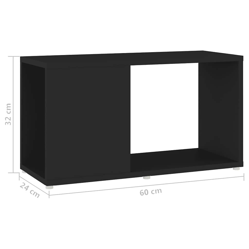 tv-bord 60x24x32 cm konstrueret træ sort