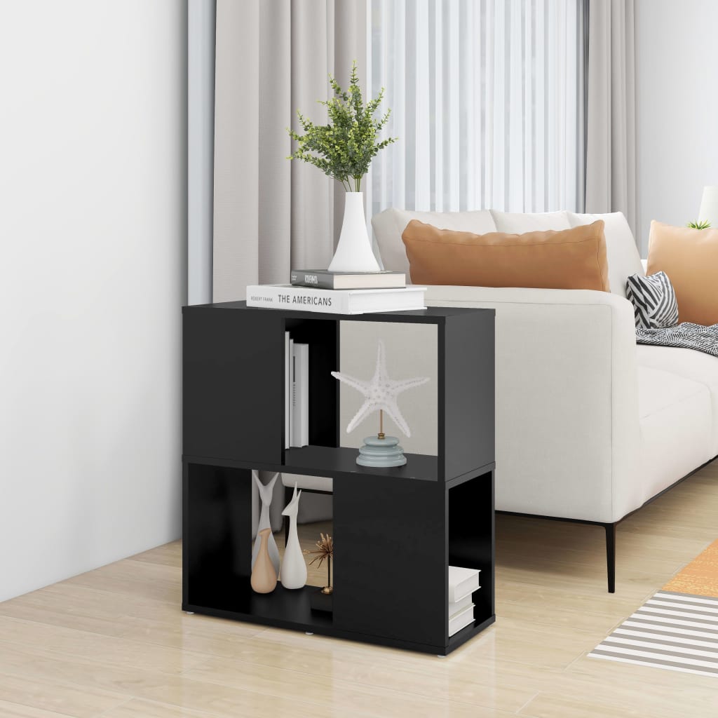 bogreol 60x24x63 cm konstrueret træ sort