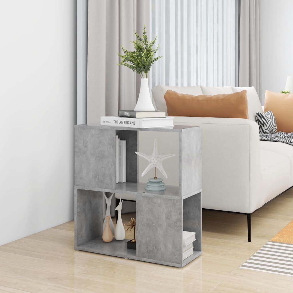 bogreol 60x24x63 cm konstrueret træ betongrå