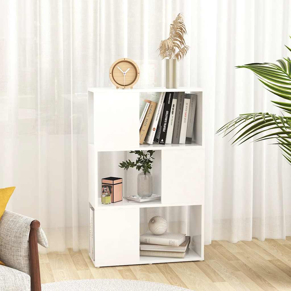 bogreol/rumdeler 60x24x94 cm konstrueret træ hvid