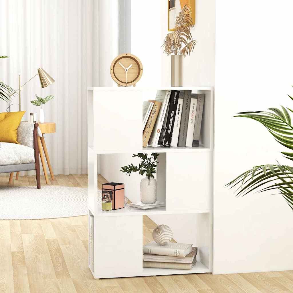 bogreol/rumdeler 60x24x94 cm konstrueret træ hvid