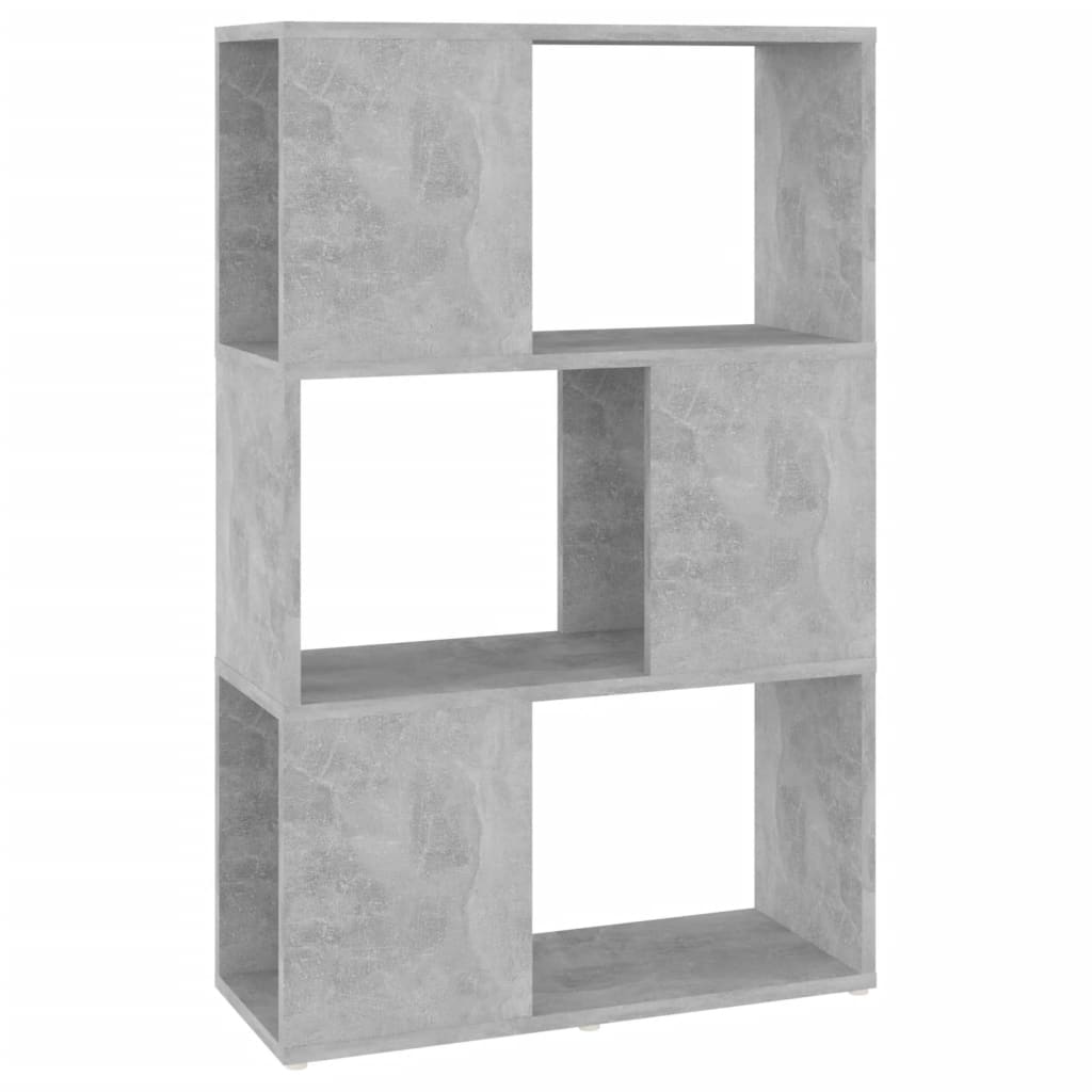 bogreol/rumdeler 60x24x94 cm konstrueret træ betongrå