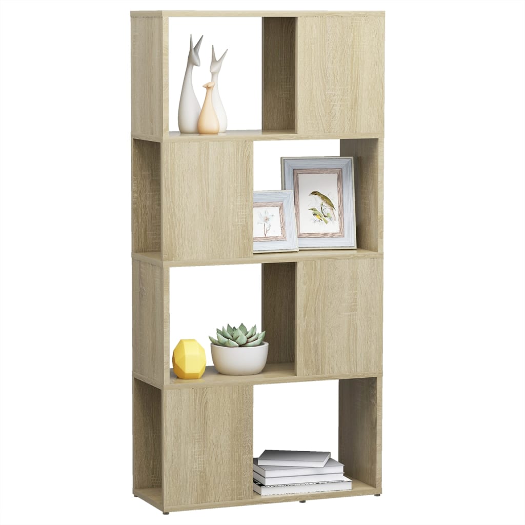 bogreol/rumdeler 60x24x124,5 cm konstrueret træ sonoma-eg
