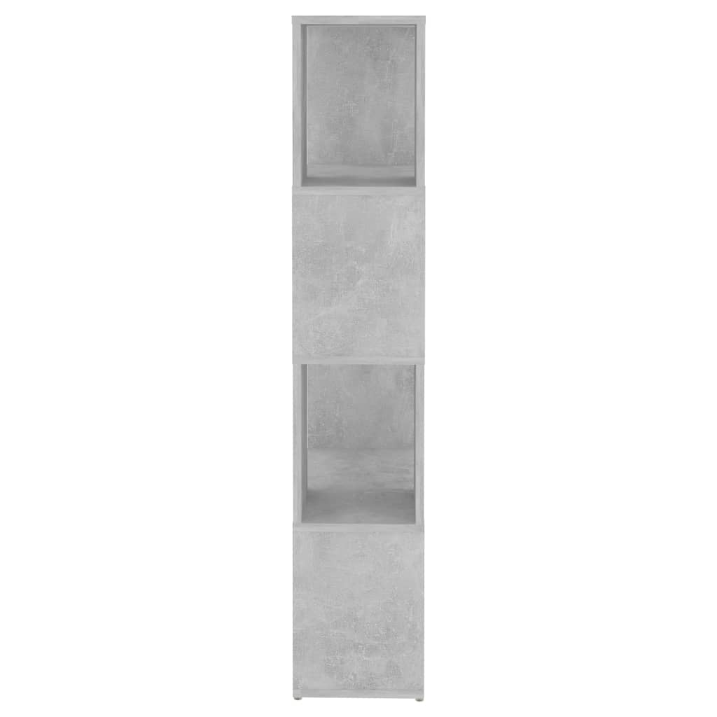 bogreol/rumdeler 60x24x124,5 cm konstrueret træ betongrå