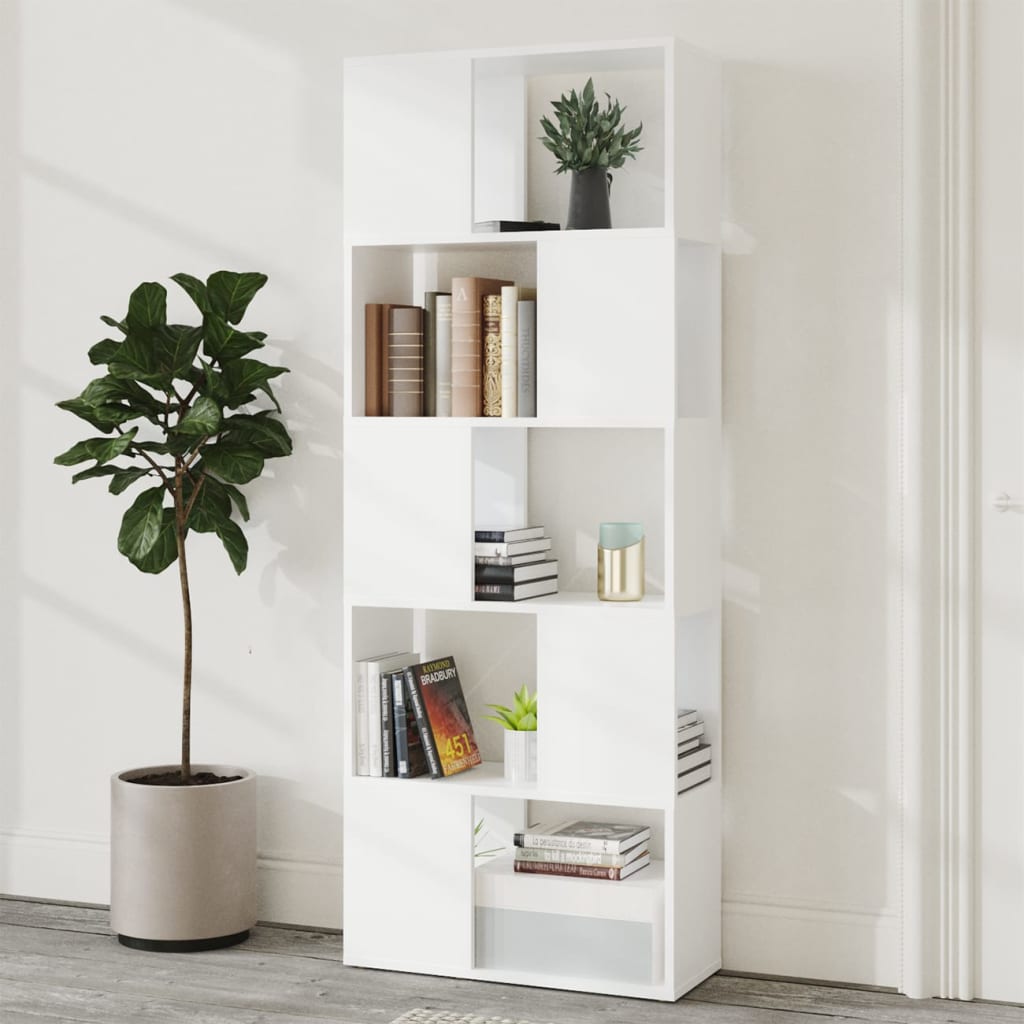 bogreol/rumdeler 60x24x155 cm konstrueret træ hvid