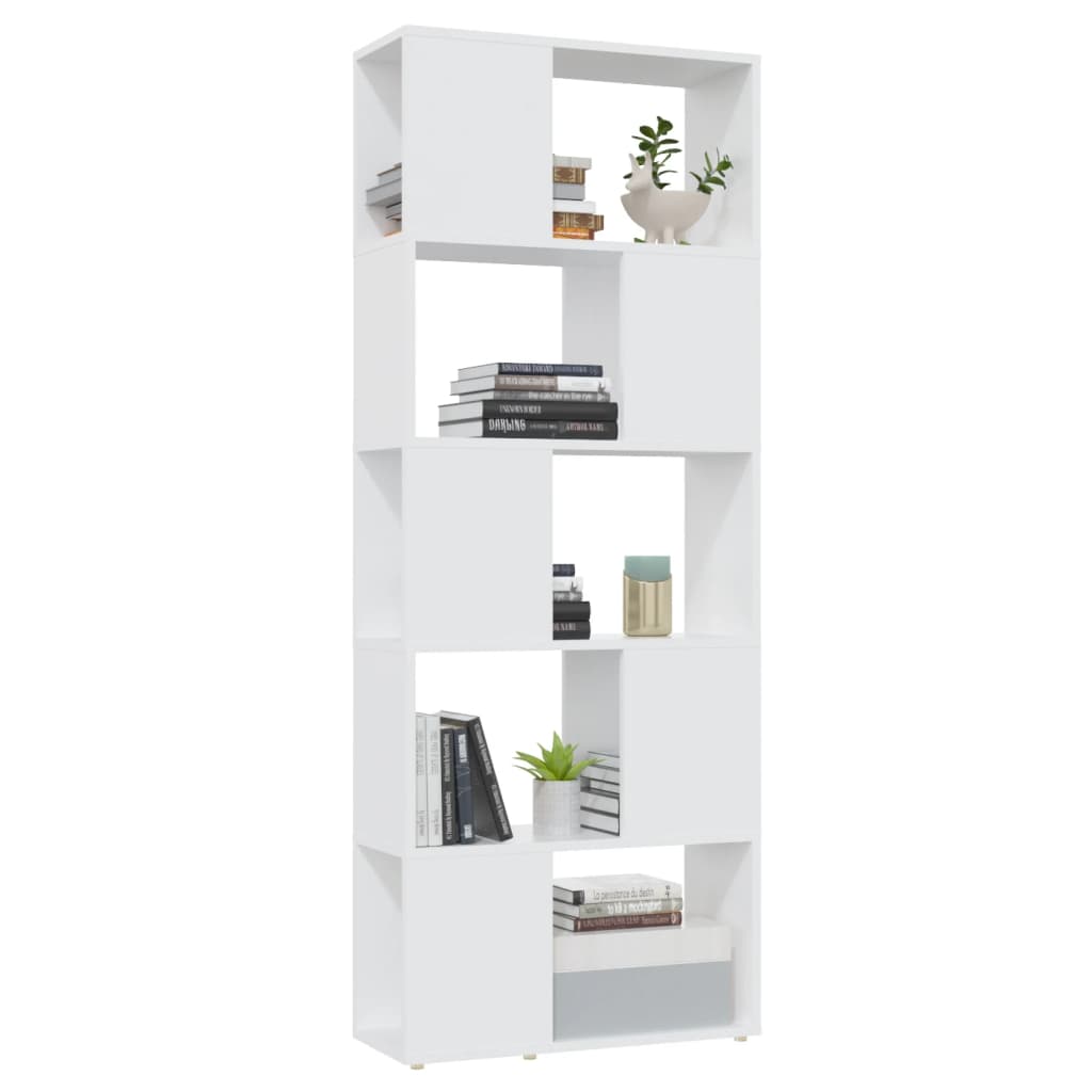 bogreol/rumdeler 60x24x155 cm konstrueret træ hvid