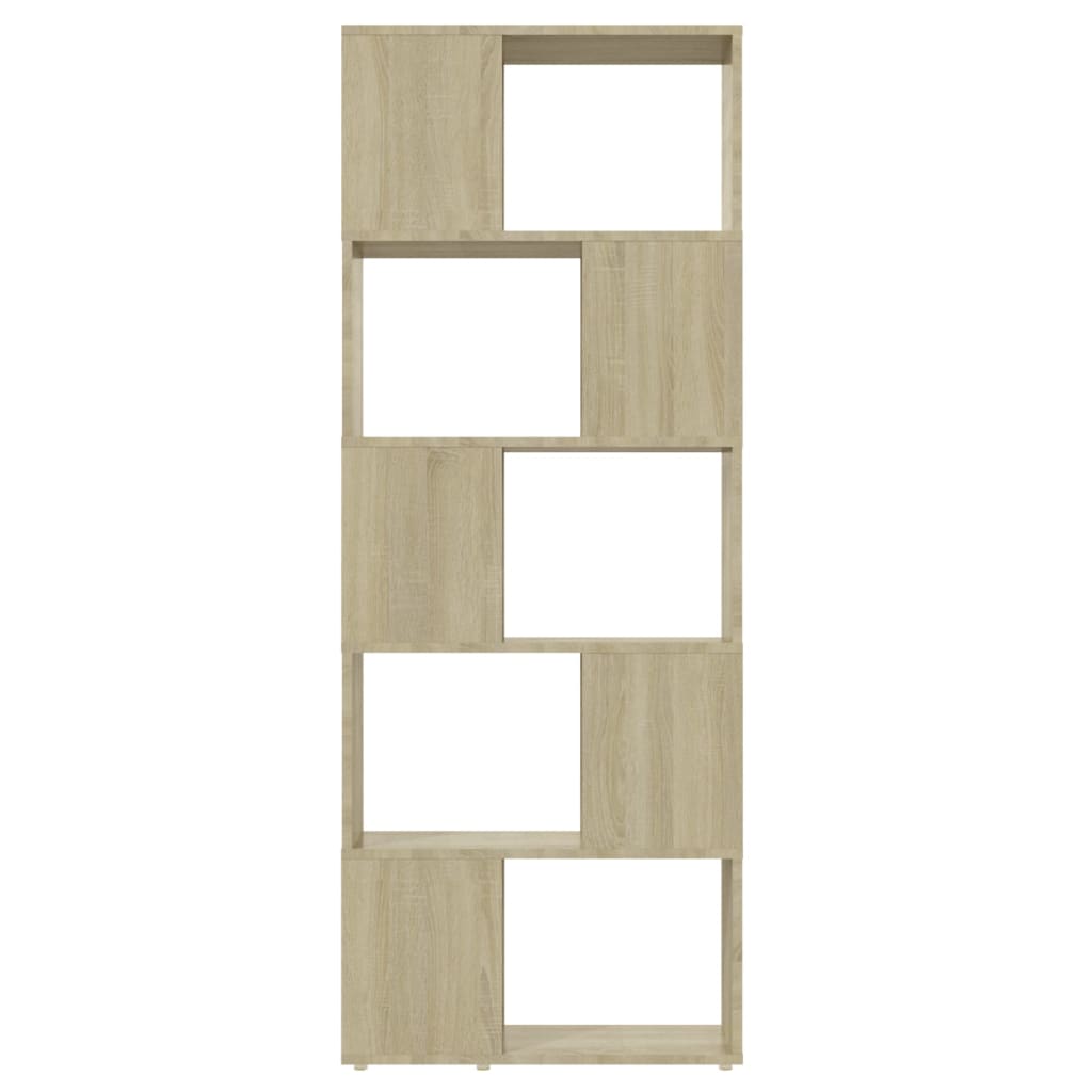 bogreol/rumdeler 60x24x155 cm konstrueret træ sonoma-eg