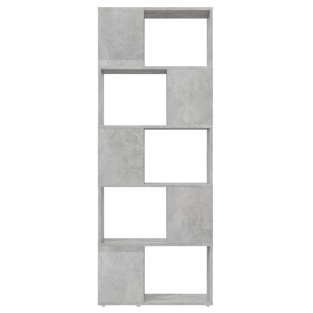 bogreol/rumdeler 60x24x155 cm konstrueret træ betongrå