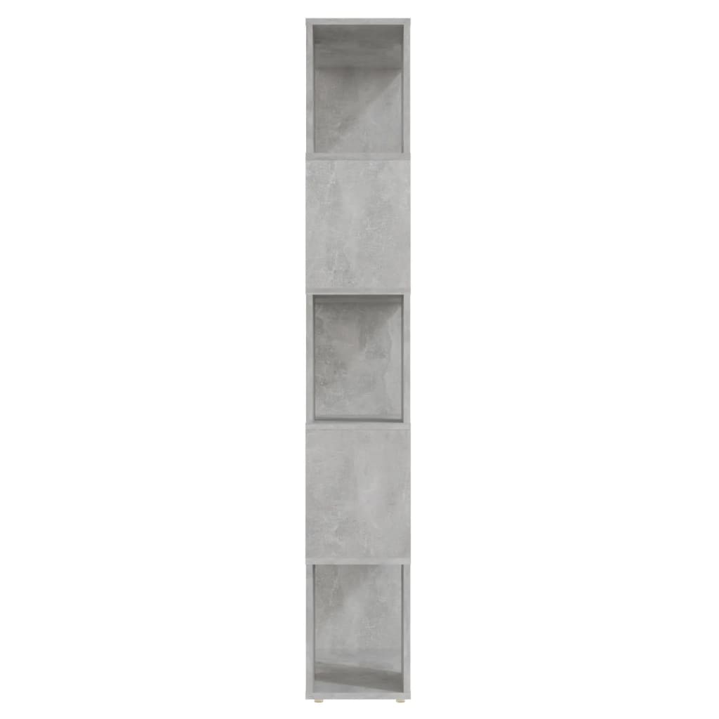 bogreol/rumdeler 60x24x155 cm konstrueret træ betongrå