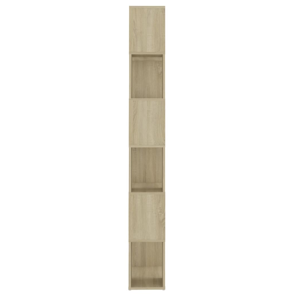 bogreol/rumdeler 60x24x186 cm konstrueret træ sonoma-egetræ