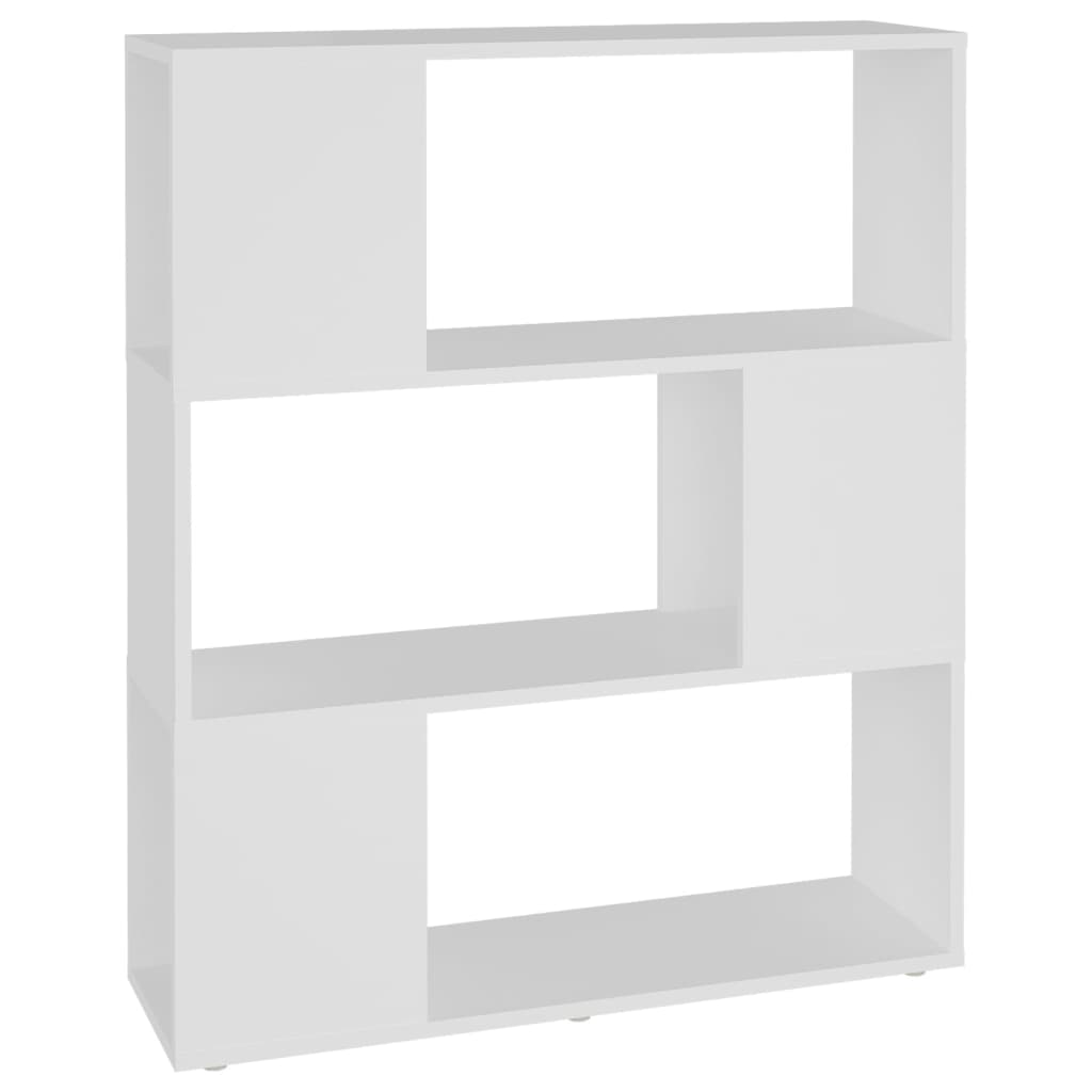 bogreol/rumdeler 80x24x94 cm konstrueret træ hvid
