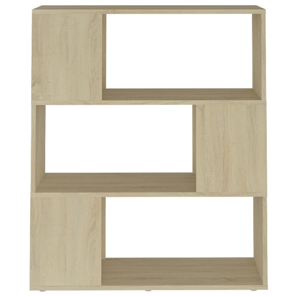 bogreol/rumdeler 80x24x94 cm konstrueret træ sonoma-eg