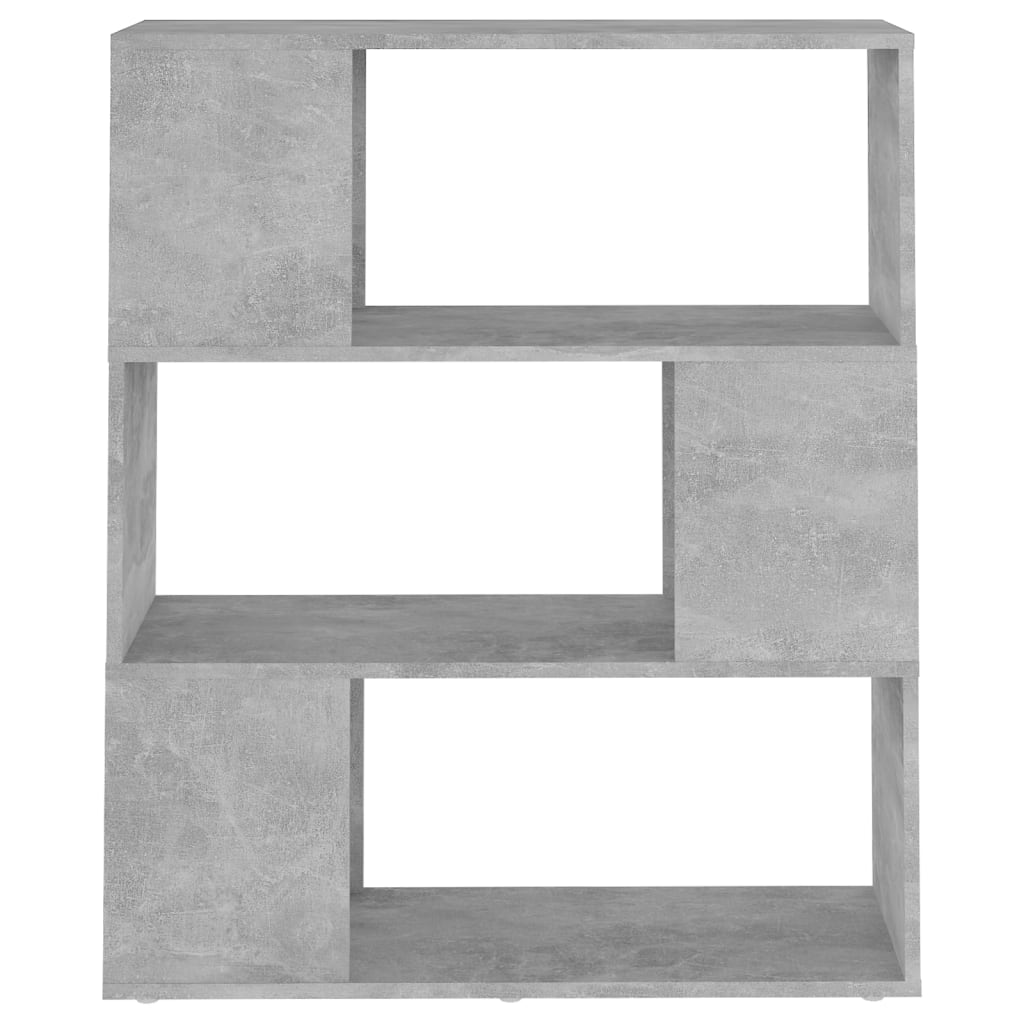 bogreol/rumdeler 80x24x94 cm konstrueret træ betongrå