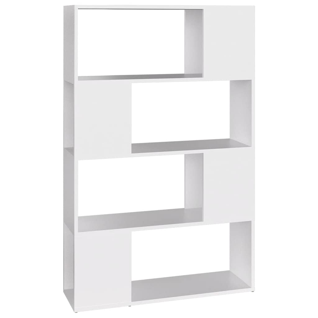 bogreol/rumdeler 80x24x124,5 cm konstrueret træ hvid