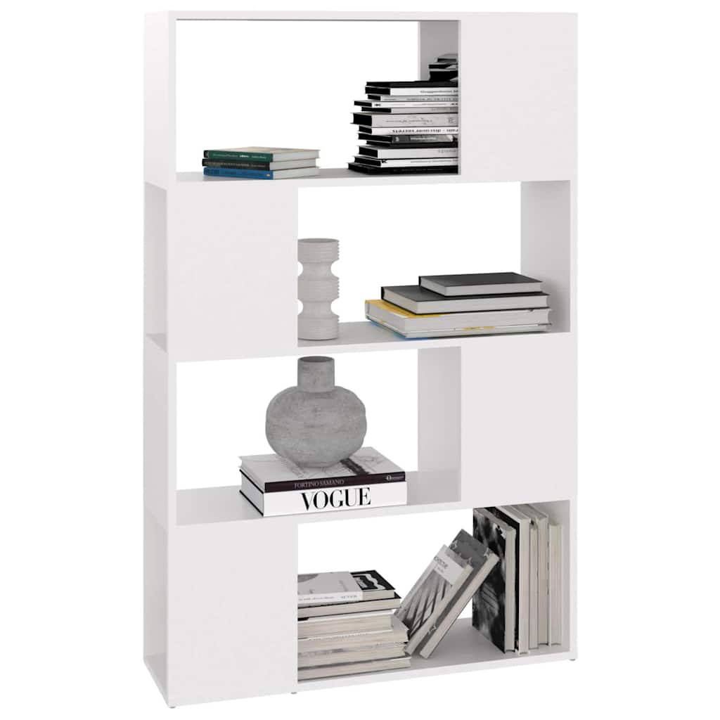 bogreol/rumdeler 80x24x124,5 cm konstrueret træ hvid