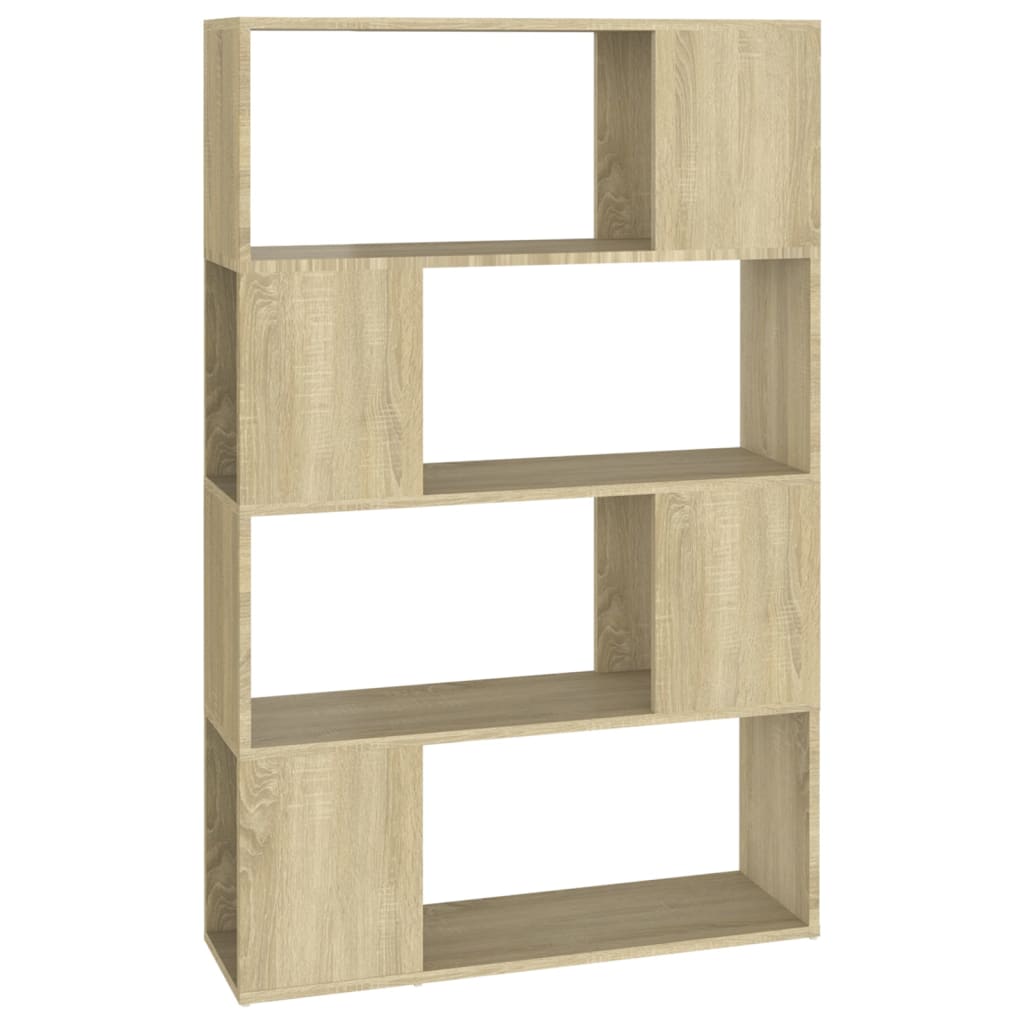 bogreol/rumdeler 80x24x124,5 cm konstrueret træ sonoma-eg