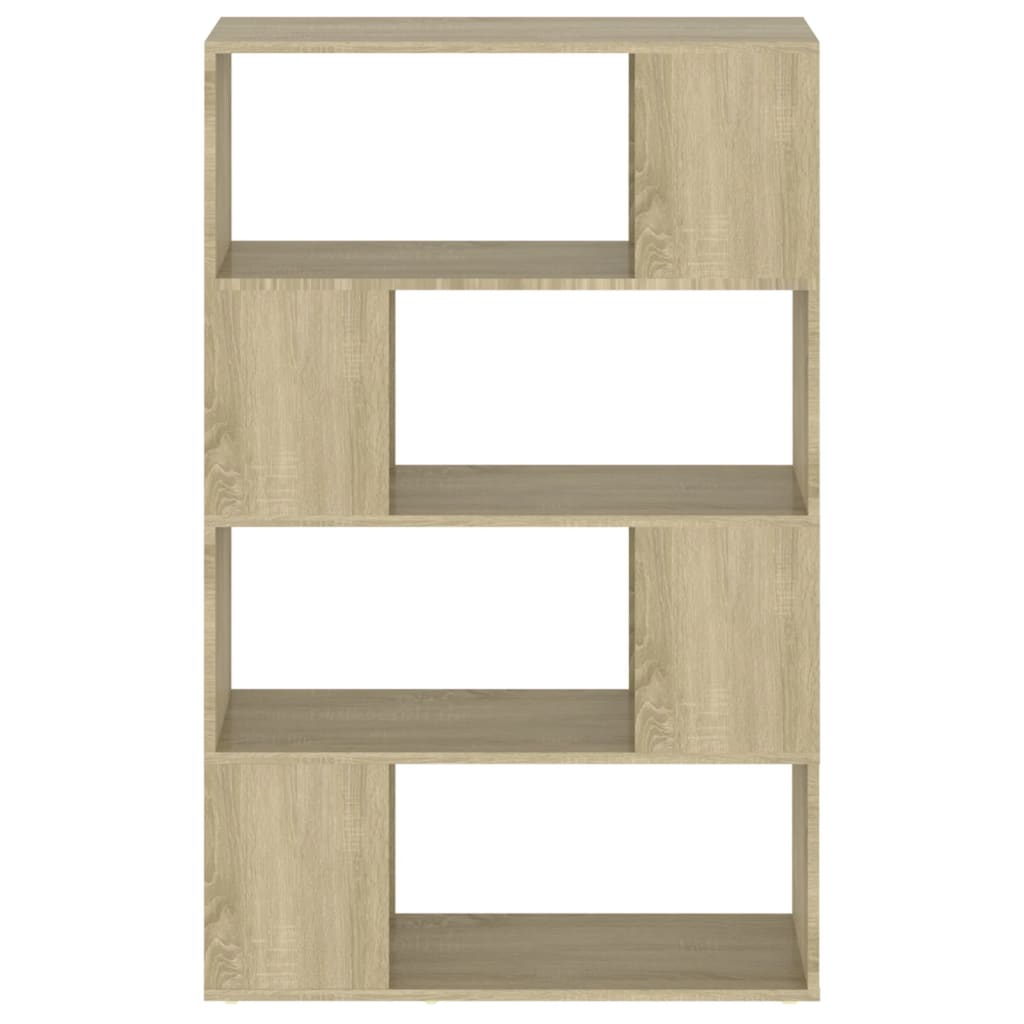 bogreol/rumdeler 80x24x124,5 cm konstrueret træ sonoma-eg