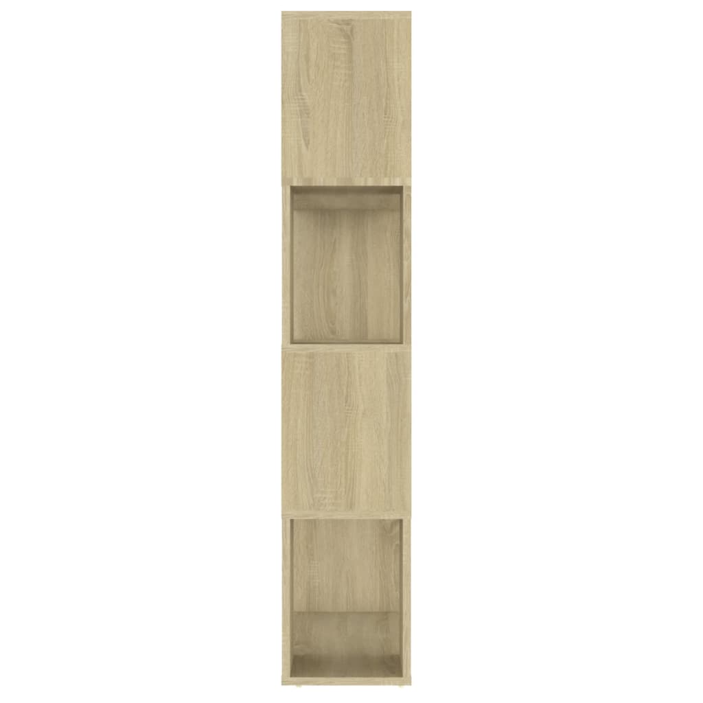 bogreol/rumdeler 80x24x124,5 cm konstrueret træ sonoma-eg