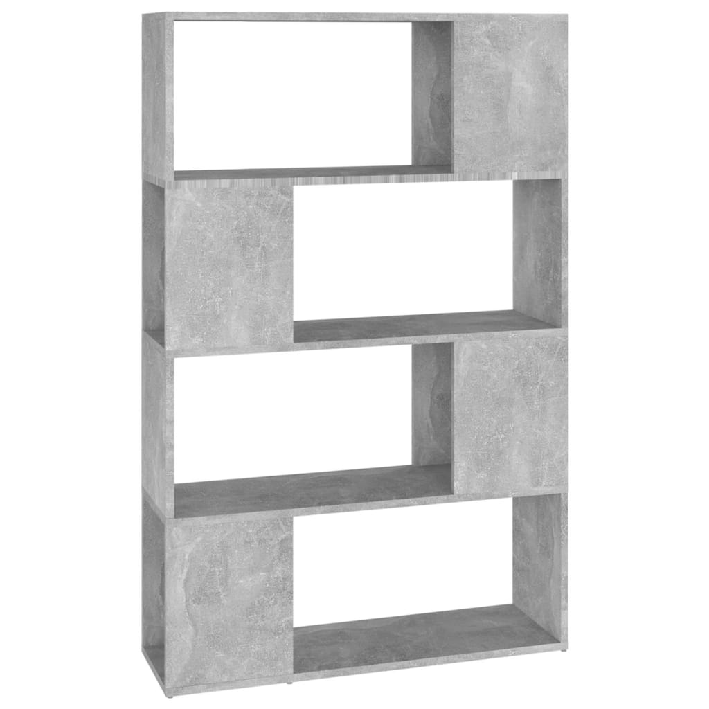 bogreol/rumdeler 80x24x124,5 cm konstrueret træ betongrå