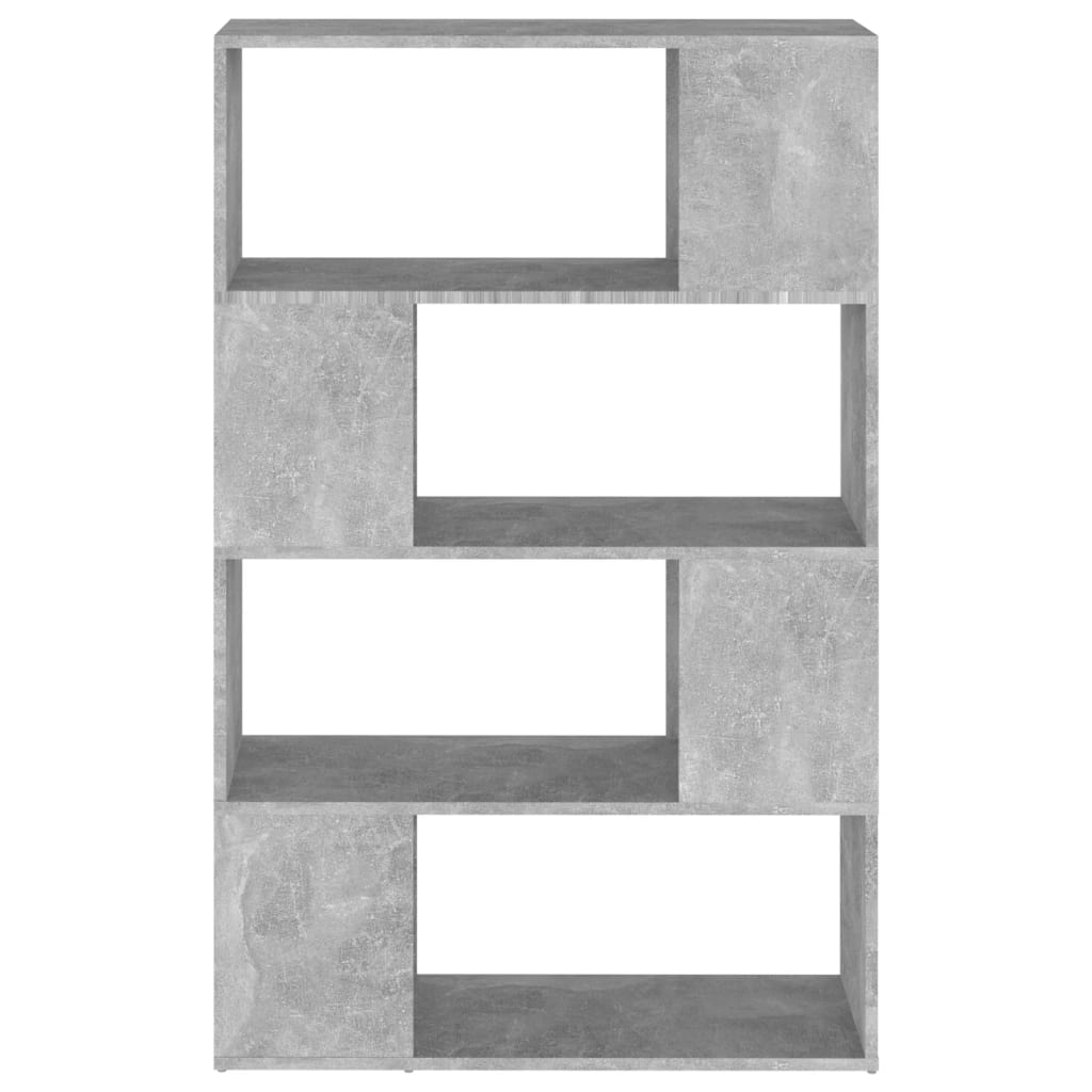 bogreol/rumdeler 80x24x124,5 cm konstrueret træ betongrå