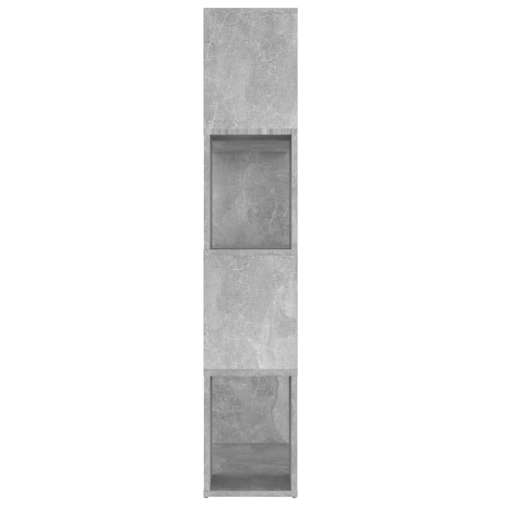 bogreol/rumdeler 80x24x124,5 cm konstrueret træ betongrå