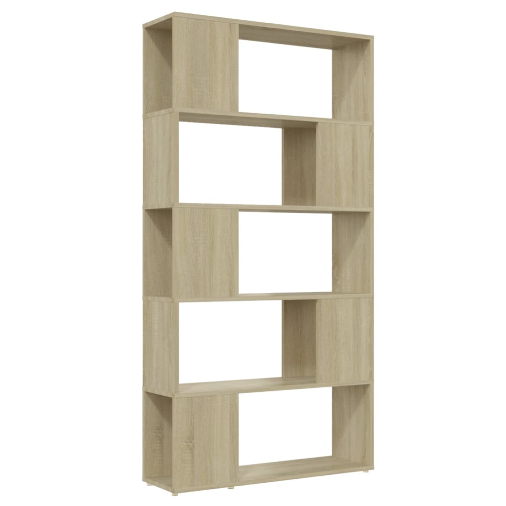 bogreol/rumdeler 80 x 24 x 155 cm konstrueret træ sonoma-eg
