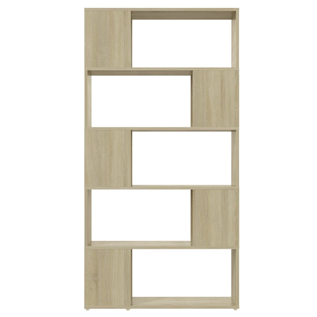 bogreol/rumdeler 80 x 24 x 155 cm konstrueret træ sonoma-eg