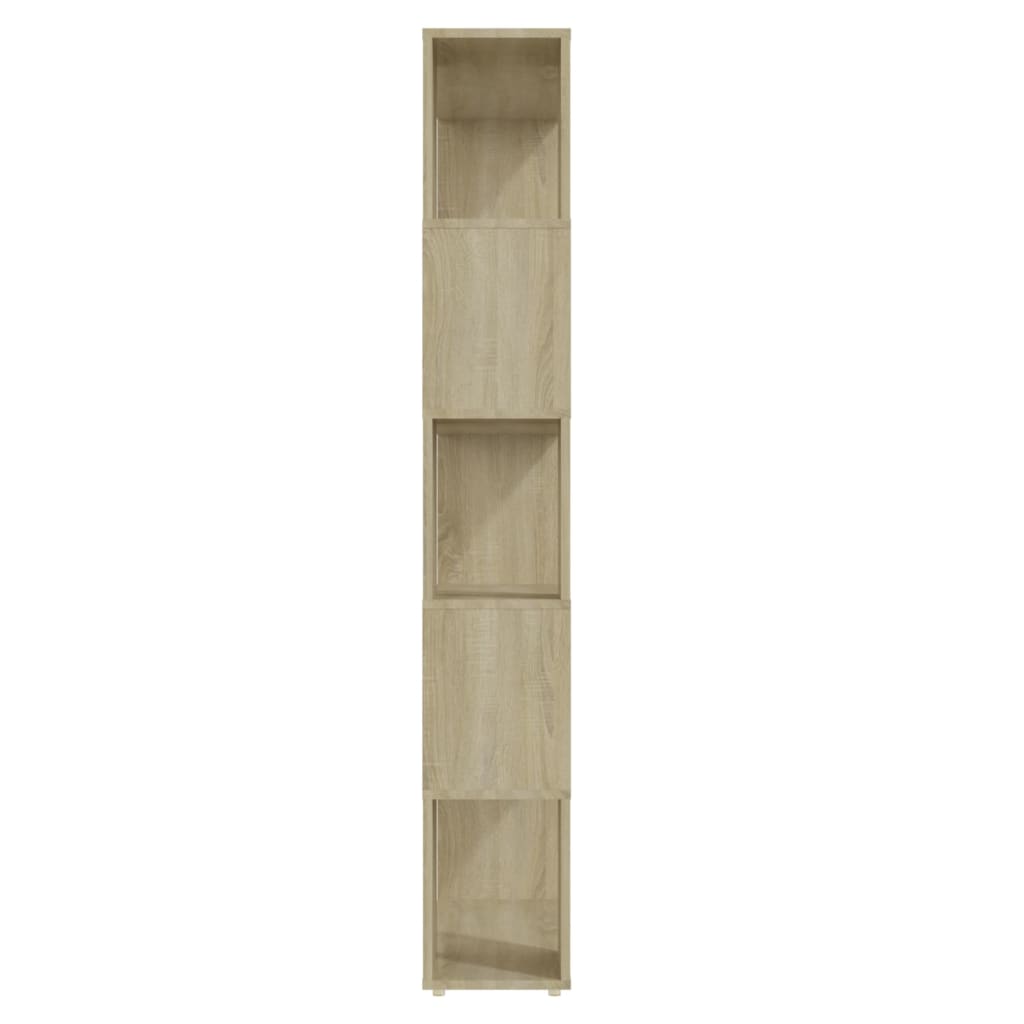 bogreol/rumdeler 80 x 24 x 155 cm konstrueret træ sonoma-eg