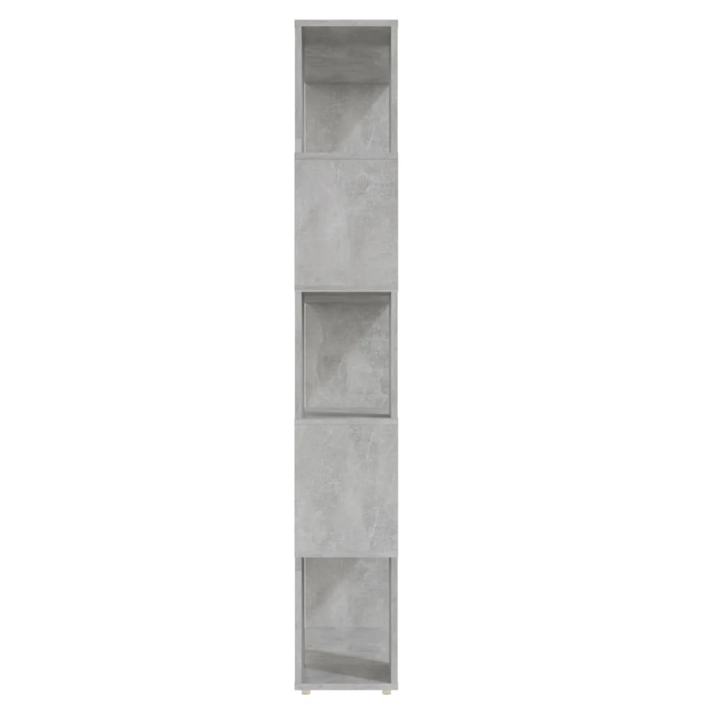 bogreol/rumdeler 80x24x155 cm konstrueret træ betongrå