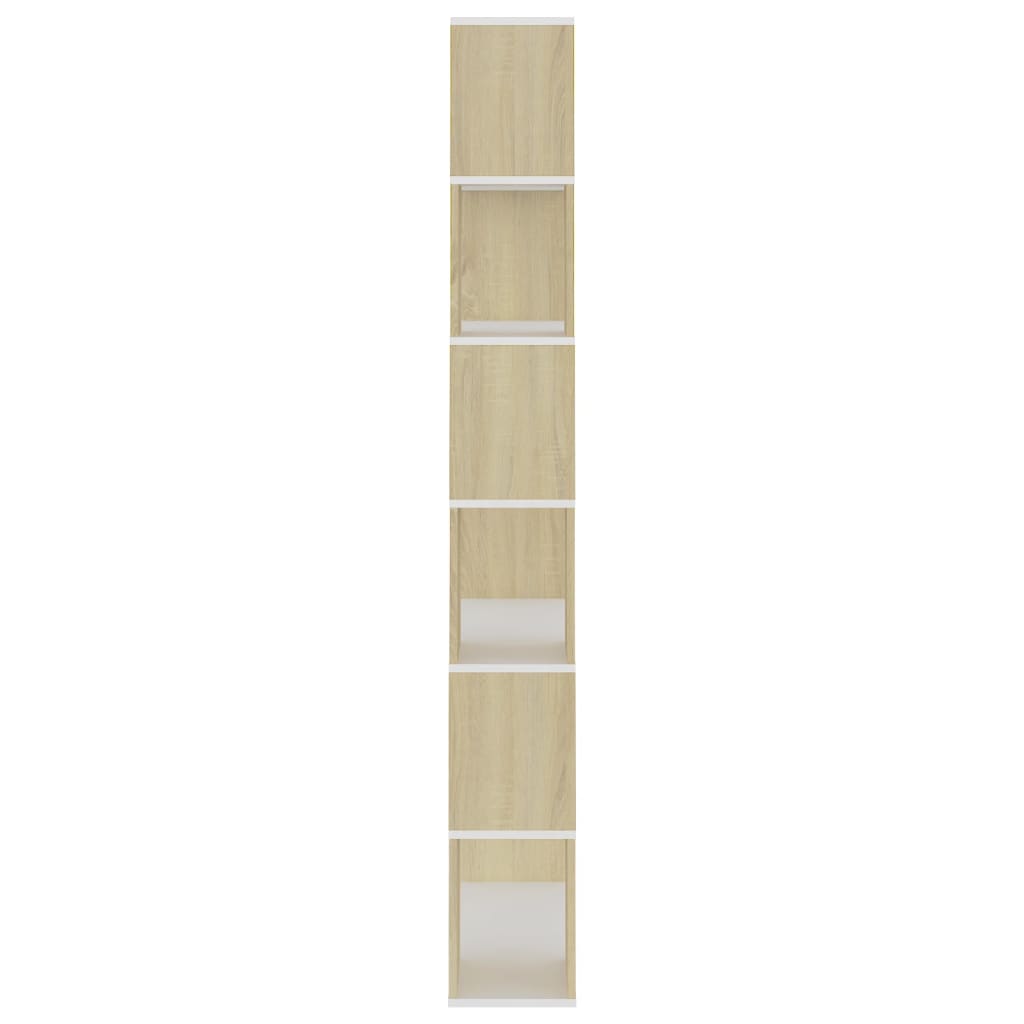 bogreol/rumdeler 80x24x186 cm konstrueret træ sonoma-eg