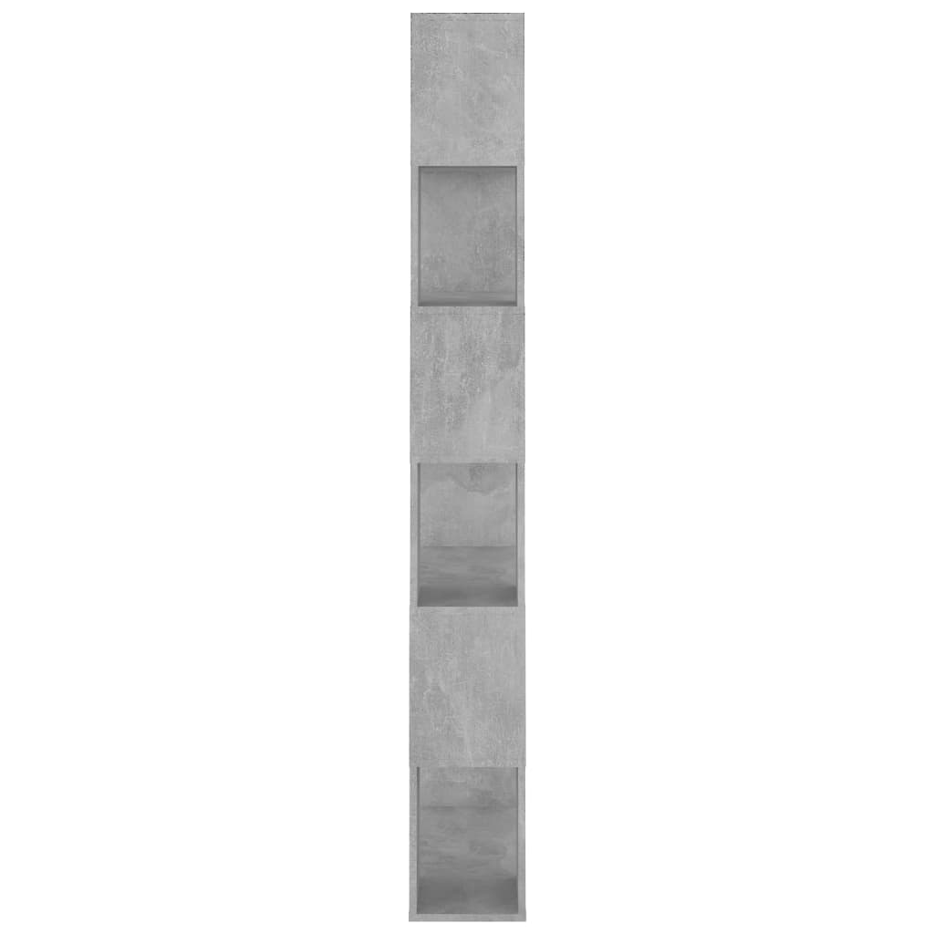 bogreol/rumdeler 80x24x186 cm konstrueret træ betongrå