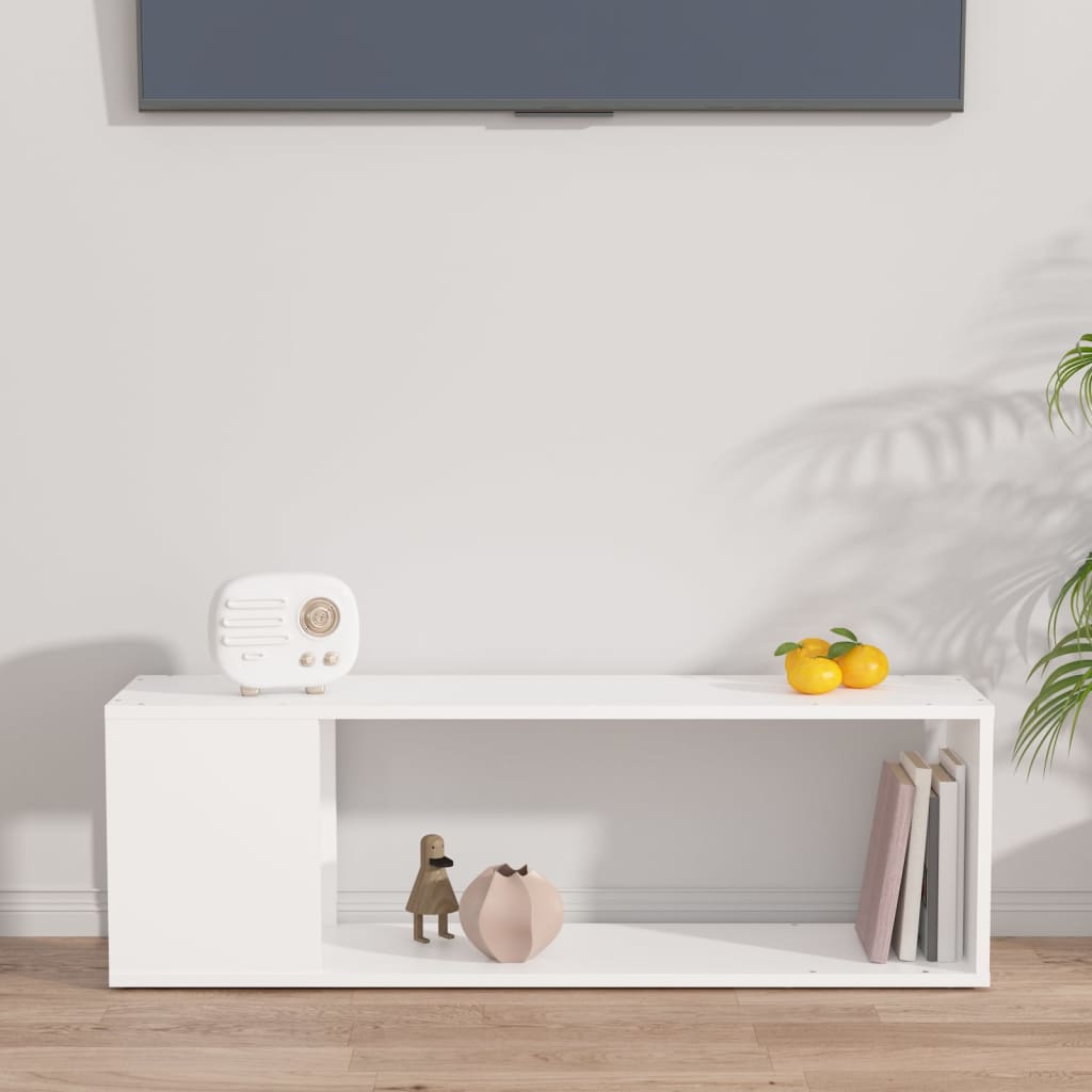 tv-bord 100x24x32 cm konstrueret træ hvid