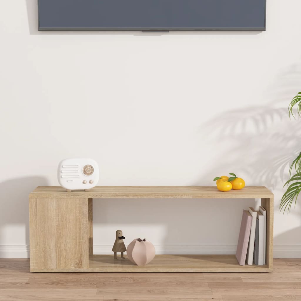 tv-bord 100x24x32 cm konstrueret træ sonoma-eg