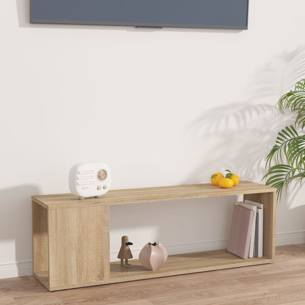 tv-bord 100x24x32 cm konstrueret træ sonoma-eg
